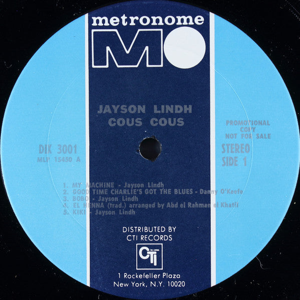 Jayson Lindh - Cous Cous - VG+ LP Record 1973 Metronome USA Promo Vinyl - Jazz / Fusion / African - Shuga Records