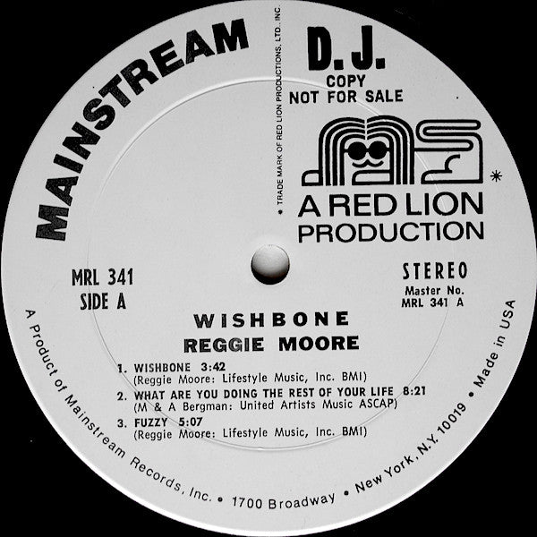 Reggie Moore - Wishbone - VG+ LP Record 1971 Mainstream USA Promo Vinyl - Jazz - Shuga Records