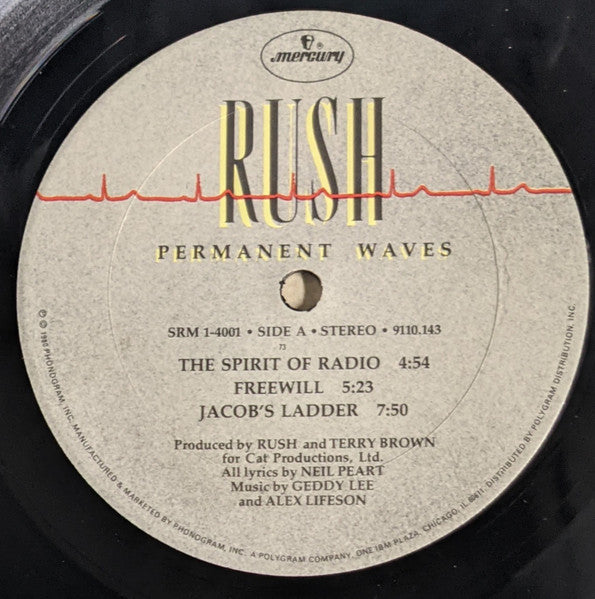 Rush - Permanent Waves - VG LP Record 1980 Mercury USA Original Vinyl - Hard Rock / Prog Rock - Shuga Records