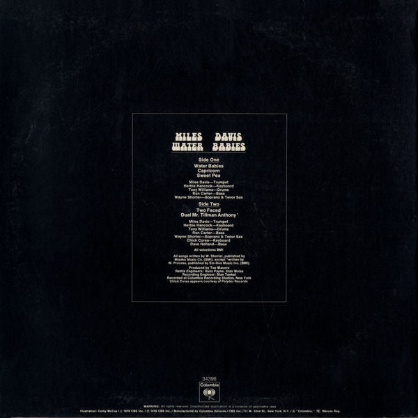 Miles Davis - Water Babies - VG+ LP Record 1977 Columbia USA Original Vinyl - Jazz / Fusion / Post Bop - Shuga Records