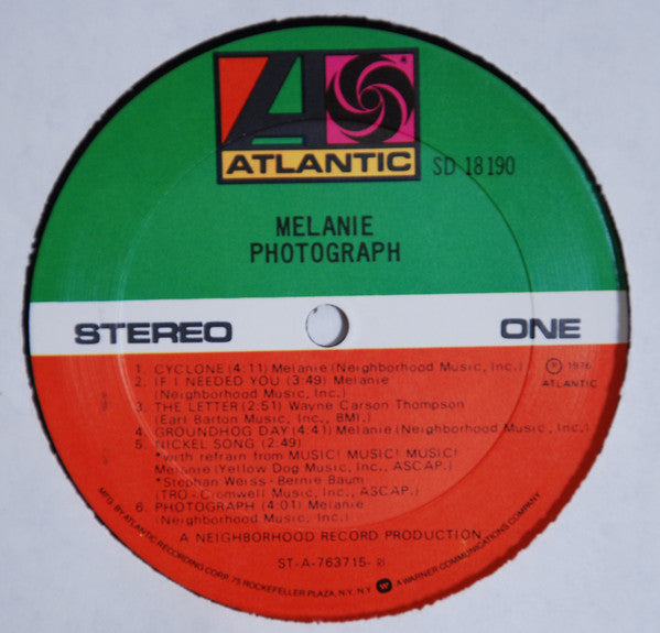 Melanie - Photograph - Mint- LP Record 1978 Atlantic USA Vinyl & Original Photo Posters - Pop Rock / Acoustic / Folk Rock - Shuga Records