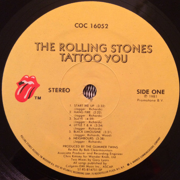 The Rolling Stones - Tattoo You - VG+ LP Record 1981 Rolling Stones Records USA Original Vinyl - Classic Rock / Blues Rock - Shuga Records