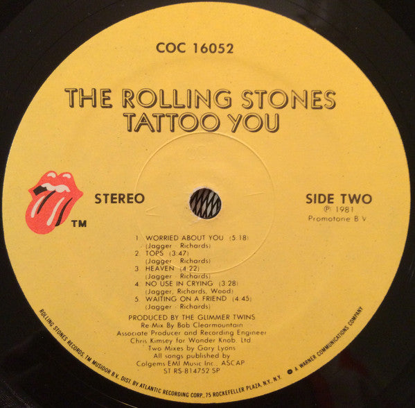 The Rolling Stones - Tattoo You - VG+ LP Record 1981 Rolling Stones Records USA Original Vinyl - Classic Rock / Blues Rock - Shuga Records