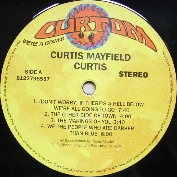 Curtis Mayfield - Curtis (1970) - Mint- LP Record 2013 Curtom Europe 180 gram Vinyl - Soul / Funk - Shuga Records