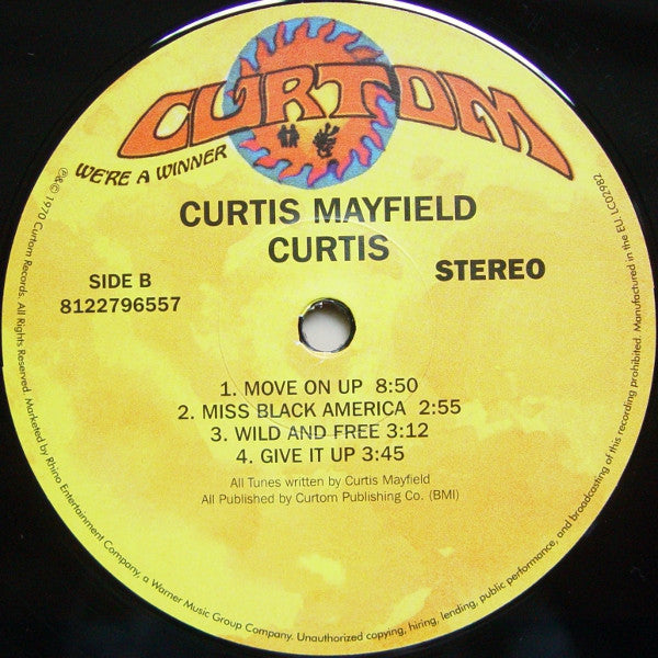 Curtis Mayfield - Curtis (1970) - Mint- LP Record 2013 Curtom Europe 180 gram Vinyl - Soul / Funk - Shuga Records