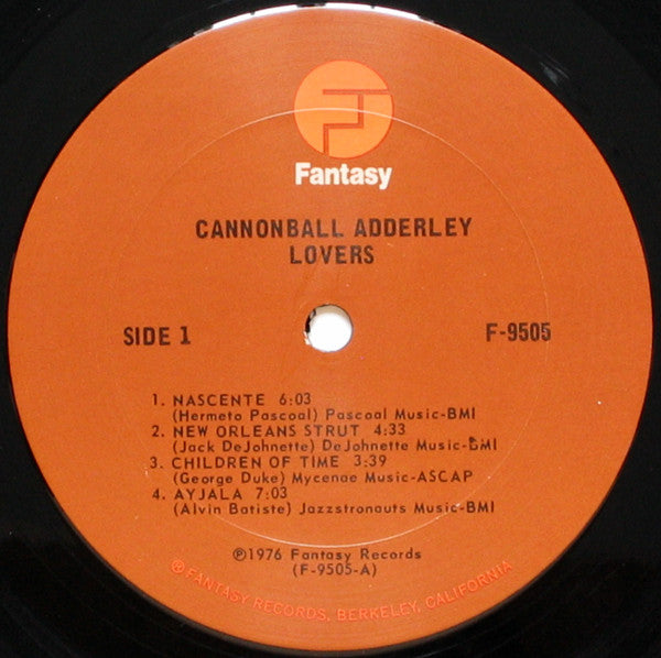 Cannonball Adderley - Lovers - VG+ LP Record 1976 Fantasy USA Vinyl - Jazz / Fusion / Jazz-Funk - Shuga Records