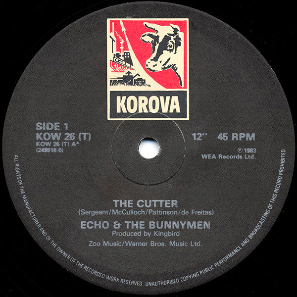 Echo & The Bunnymen - The Cutter - VG+ (VG- cover) 12" EP Record 1983 Korova UK Vinyl - New Wave / Indie Rock - Shuga Records