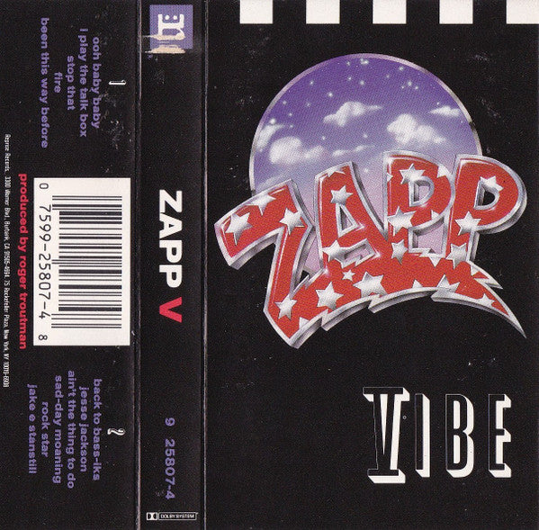 Zapp - Zapp Vibe V - Mint- Cassette 1989 Reprise USA Original Tape - Funk / Electro - Shuga Records