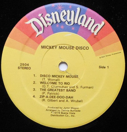 Various - Mickey Mouse Disco - VG+ LP Record 1979 Walt Disney Disneyland USA Vinyl - Funk / Children's - Shuga Records