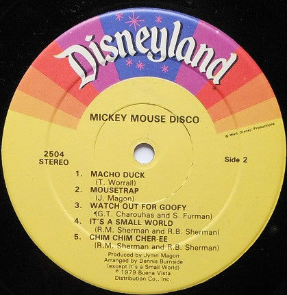 Various - Mickey Mouse Disco - VG+ LP Record 1979 Walt Disney Disneyland USA Vinyl - Funk / Children's - Shuga Records