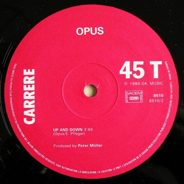 Opus - Live Is Life / Up And Down - VG+ 12" Single Record 1984 Carrere France Vinyl - Pop Rock - Shuga Records