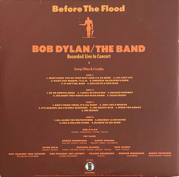 Bob Dylan / The Band ‎– Before The Flood - VG+ 2 LP Record 1974 Asylum USA Vinyl - Classic Rock / Blues Rock - Shuga Records