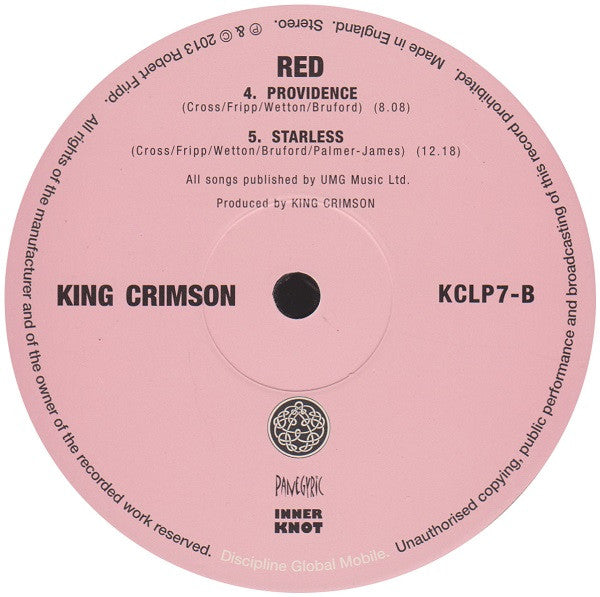 King Crimson - Red - (1974) - Mint- LP Record 2013 Panegyric UK 200 gram Vinyl & Postcard - Prog Rock - Shuga Records