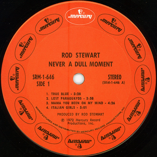 Rod Stewart - Never A Dull Moment - Mint- LP Record 1972 Mercury USA Original Vinyl - Classic Rock / Blues Rock - Shuga Records