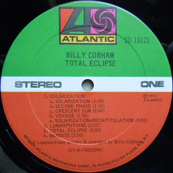 Billy Cobham – Total Eclipse - VG LP Record 1974 Atlantic USA Vinyl - Jazz / Funk / Fusion - Shuga Records