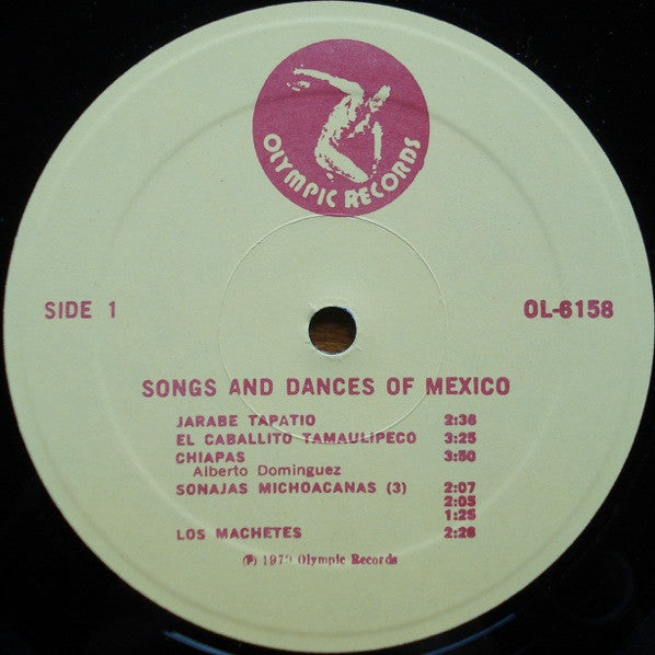Marcelino Ortega's Perla De Occidente Mariachi – Songs And Dances Of Mexico - VG+ LP Record 1979 Olympic Vinyl - Mariachi / Mexican Folk