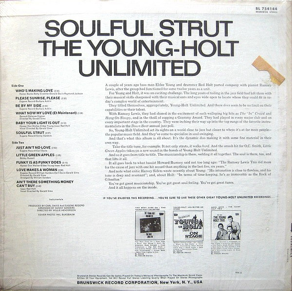 The Young-Holt Unlimited - Soulful Strut - VG+ LP Record 1968 Brunswick USA Original Vinyl - Soul / Soul-Jazz - Shuga Records