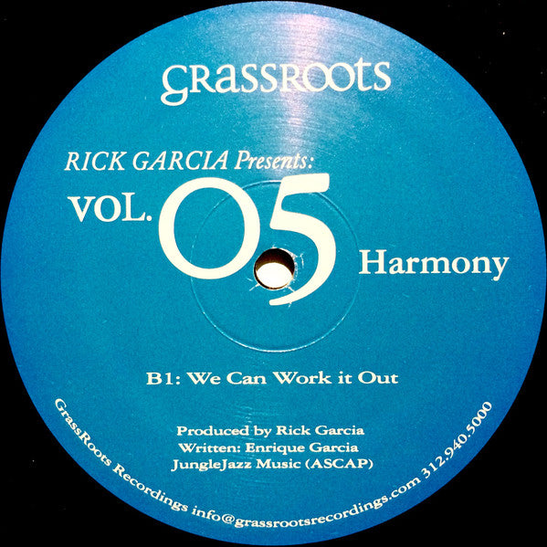 Rick Garcia - Vol. 05 Harmony - New 12" Single 2004 Grassroots Dust Traxx Vinyl - Chicago House - Shuga Records