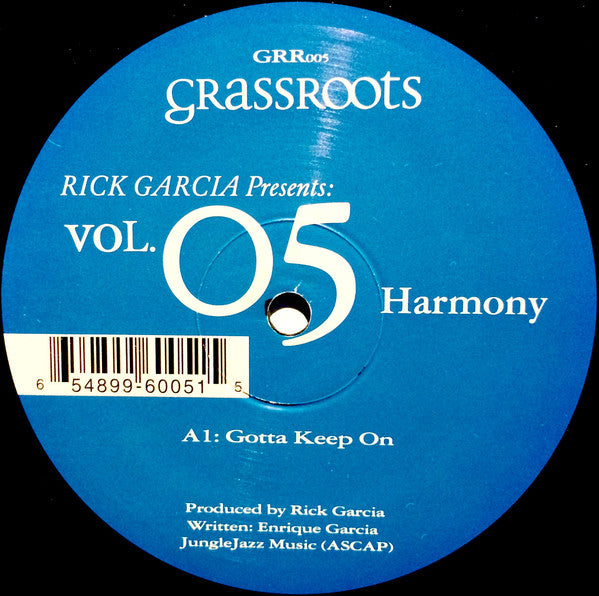 Rick Garcia - Vol. 05 Harmony - New 12" Single 2004 Grassroots Dust Traxx Vinyl - Chicago House - Shuga Records