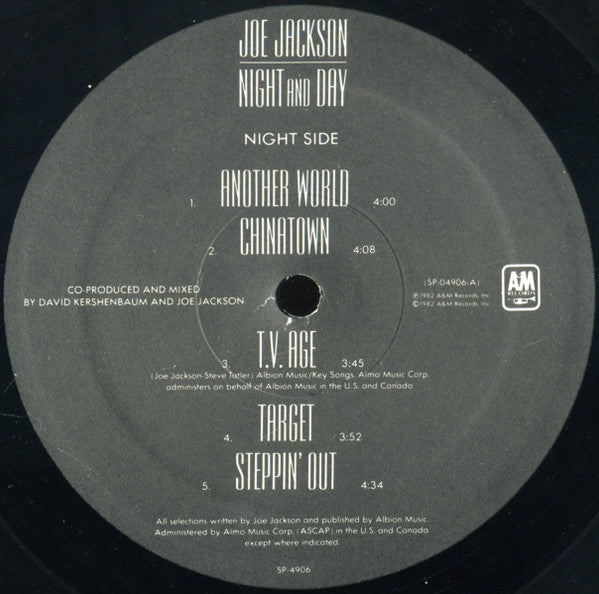 Joe Jackson - Night And Day - Mint- LP Record A&M USA Original Vinyl - Pop Rock / New Wave - Shuga Records