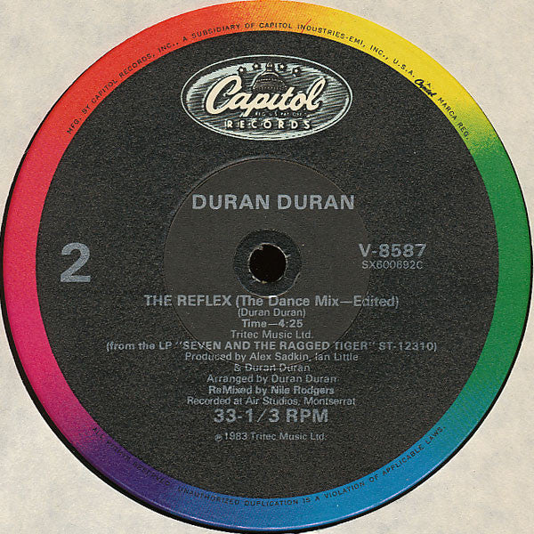 Duran Duran - The Reflex (The Dance Mix) - VG+ 12" Single 1984 Capitol USA Vinyl - New Wave / Synth-Pop - Shuga Records