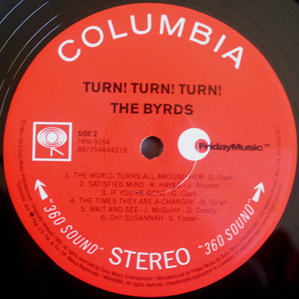 The Byrds - Turn! Turn! Turn! (1965) - Mint- LP Record 2013 Columbia Friday Music 180 gram Vinyl - Classic Rock / Folk Rock / Psychedelic Rock - Shuga Records