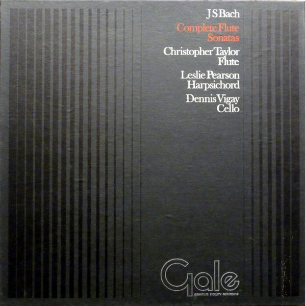 Christopher Taylor / Leslie Pearson / Dennis Vigay - Bach - Complete Flute Sonatas - Mint- 2 LP Record Box Set 1977 Gale Maximum Fidelity Recording UK/Germany Vinyl & Inserts - Classical - Shuga Records