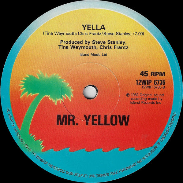 Tom Tom Club / Mr. Yellow - Genius Of Love / Yella - VG+ 12" Single Record 1982 Island UK Vinyl - Disco - Shuga Records