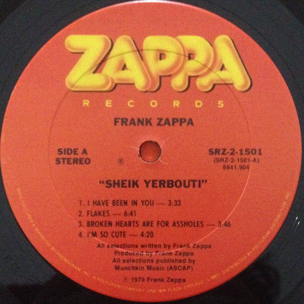 Frank Zappa - Sheik Yerbouti - VG+ 2 LP Record 1979 Zappa USA Original Vinyl - Prog Rock / Avantgarde / Psychedelic Rock - Shuga Records