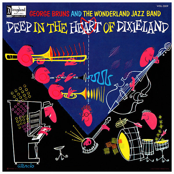 George Bruns And The Wonderland Jazz Band - Deep In The Heart Of Dixieland - VG LP Recor 1957 Disneyland USA Original Vinyl - Jazz - Shuga Records