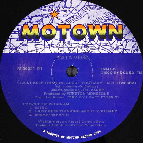 Tata Vega - Get It Up For Love / I Just Keep Thinking About You Baby - Mint- 12" Single Record 1979 Motown USA Vinyl - Disco - Shuga Records