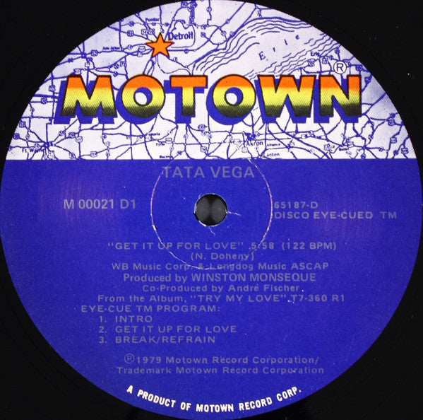 Tata Vega - Get It Up For Love / I Just Keep Thinking About You Baby - Mint- 12" Single Record 1979 Motown USA Vinyl - Disco - Shuga Records