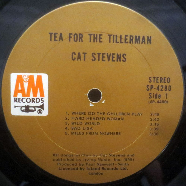 Cat Stevens – Tea For The Tillerman - VG+ LP Record 1970 A&M USA Vinyl - Pop Rock / Folk Rock