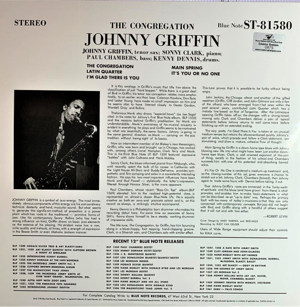 Johnny Griffin – The Congregation (1958) - New 2 LP Record 2009 Blue Note Music Matters 180 gram Vinyl, Numbered 0044 RARE REVIEW COPY PROMO & Andy Warhol Cover Art - Jazz / Hard Bop