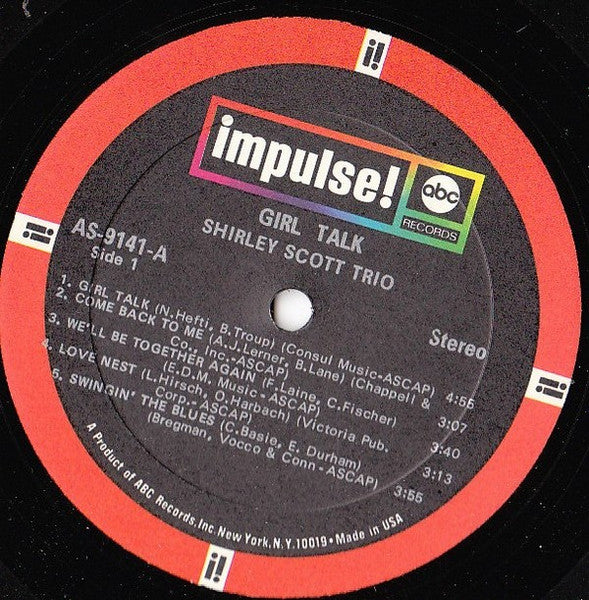 Shirley Scott Trio - Girl Talk  - VG+ LP Record 1967 Impulse! USA Original Vinyl - Hard Bop / Soul-Jazz