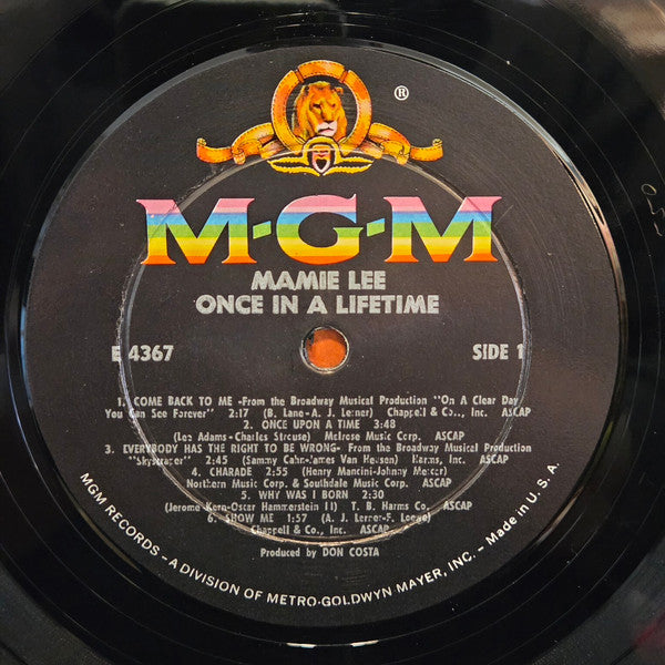 Mamie Lee - Once In A Lifetime - Mint- LP Record 1966 MGM USA Vinyl - Soul-Jazz / Jazz Vocal - Shuga Records