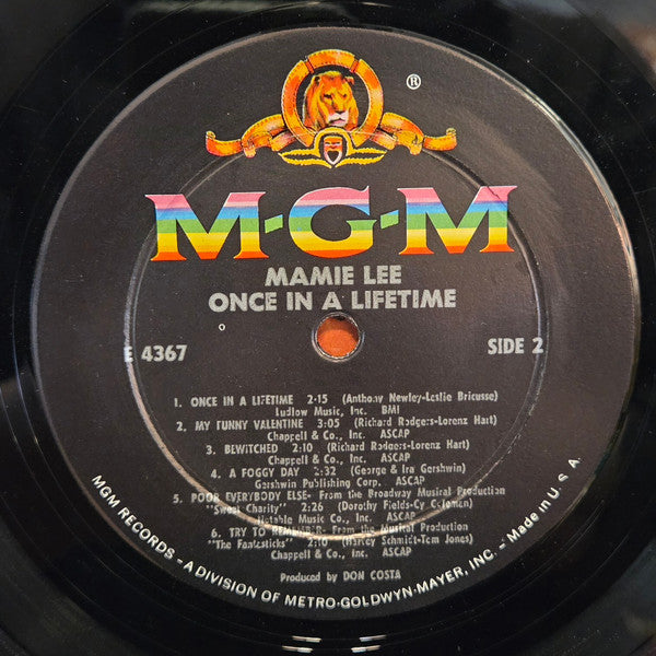 Mamie Lee - Once In A Lifetime - Mint- LP Record 1966 MGM USA Vinyl - Soul-Jazz / Jazz Vocal - Shuga Records