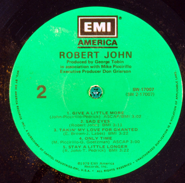 Robert John - Robert John - Mint- LP Record 1979 EMI Vinyl - Pop
