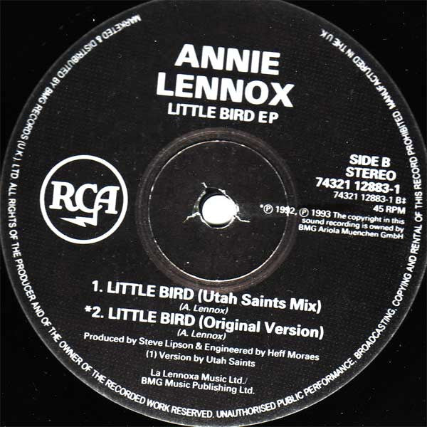 Annie Lennox (Todd Terry/Utah Saints/N'Joi Mixes) Little Bird EP - Mint- 12" EP Record 1993 RCA UK Vinyl - Garage House / Progressive House - Shuga Records