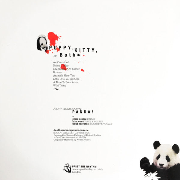 Death Sentence: Panda! (2004) - Puppy, Kitty, Or Both - Mint- 10" LP Record 2006 Upset! The Rhythm USA Dark Pink Vinyl - Art Rock / No Wave / Punk / Experimental - Shuga Records