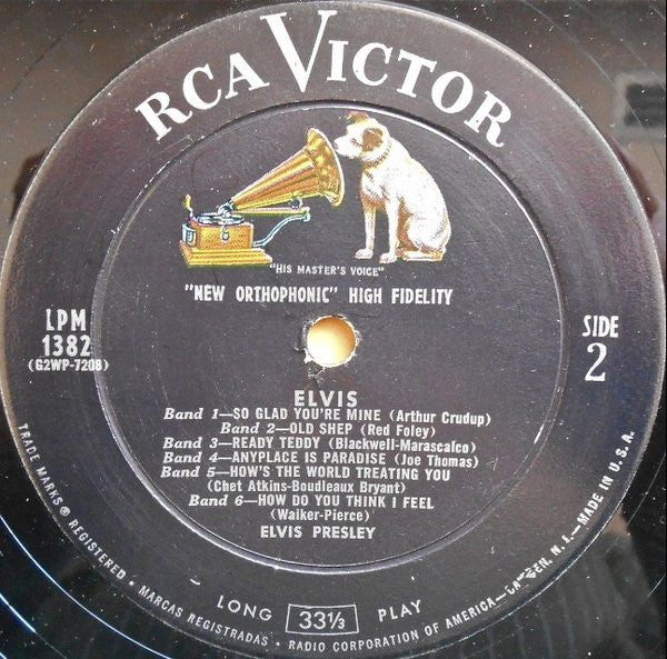 Elvis Presley - Elvis - VG LP Record 1956 RCA Victor USA Mono Original Vinyl & RARE Ad-back rear sleeve states "For added listening pleasure... try these!" in yellow - Rock & Roll / Pop Rock - Shuga Records