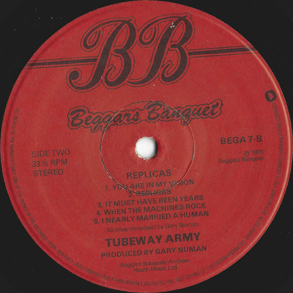 Tubeway Army / Gary Numan - Replicas - VG+ LP Record 1979 Beggars Banquet UK Original Vinyl - New Wave / Synth-pop - Shuga Records