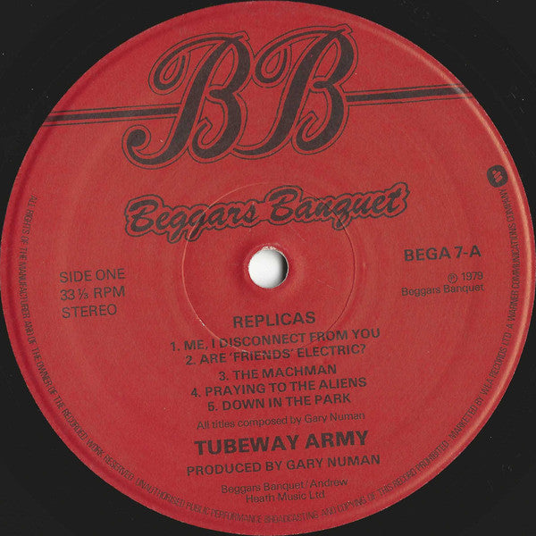 Tubeway Army / Gary Numan - Replicas - VG+ LP Record 1979 Beggars Banquet UK Original Vinyl - New Wave / Synth-pop - Shuga Records