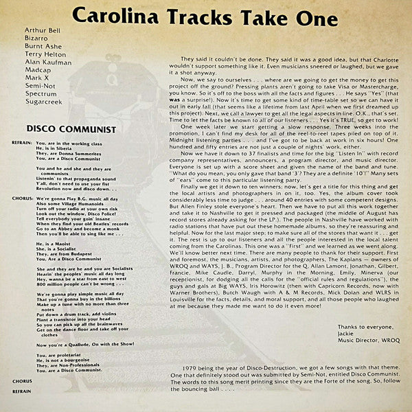 Various - Charlotte NC Carolina Q Tracks, Take One - New LP Record 1979 WROQ/WNKS Private Press USA Vinyl - Rock & Roll - Shuga Records