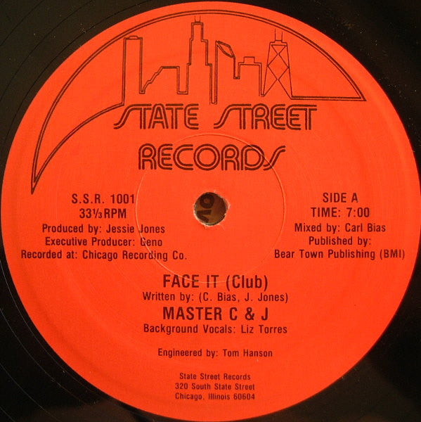 Master C & J - Face It - VG+ 12" Single Record 1987 State Street Vinyl - Chicago House - Shuga Records