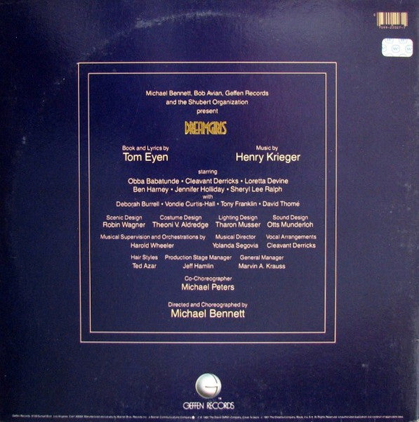 Original Broadway Cast - Dreamgirls - VG+ LP Record 1982 Geffen USA Vinyl - Soundtrack/ Musical - Shuga Records