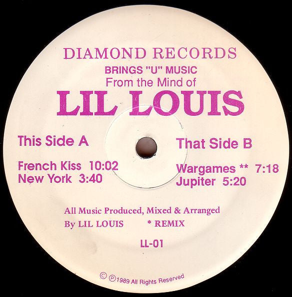 Lil Louis - French Kiss - VG+ 12" Single Record 1987 Diamond USA Original Press Vinyl - Chicago House / Acid House - Shuga Records