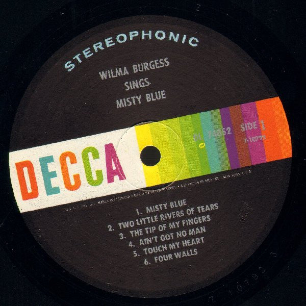 Wilma Burgess - Sings Misty Blue - VG+ LP Record 1967 USA Original Vinyl - Country - Shuga Records