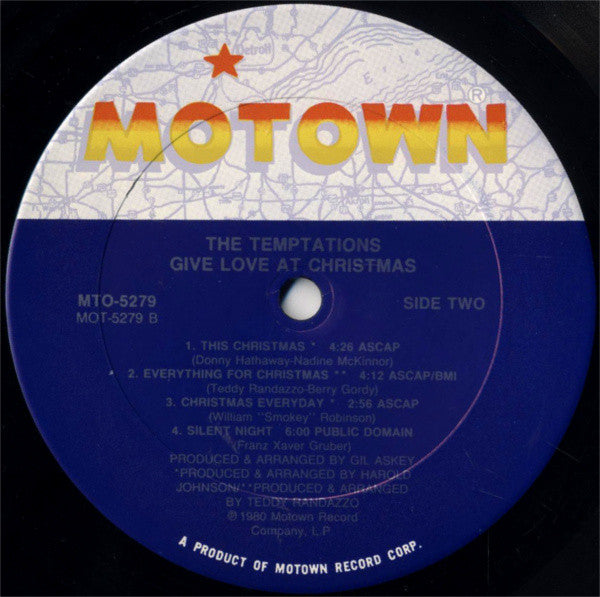 The Temptations - Give Love At Christmas - VG+ LP Record 1987 Motown Vinyl - Soul / Holiday - Shuga Records