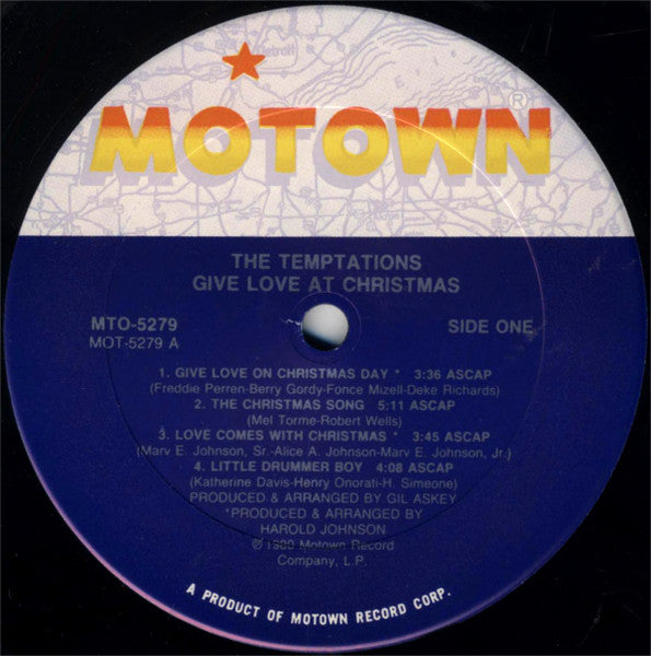 The Temptations - Give Love At Christmas - VG+ LP Record 1987 Motown Vinyl - Soul / Holiday - Shuga Records